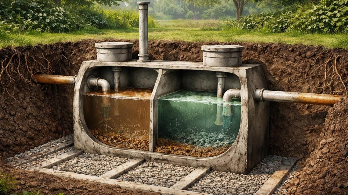 Le schéma d&rsquo;une fosse septique de 1970 : un guide pour les rénovations modernes