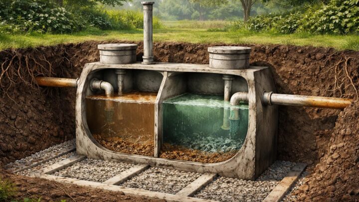 Le schéma d&rsquo;une fosse septique de 1970 : un guide pour les rénovations modernes