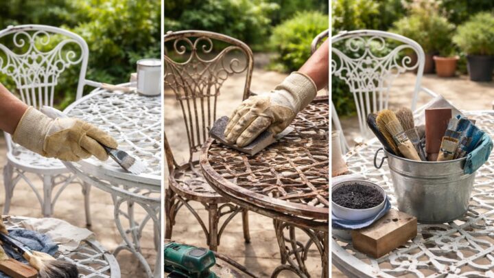 Rénover un salon de jardin en fer forgé : étapes pour un look neuf