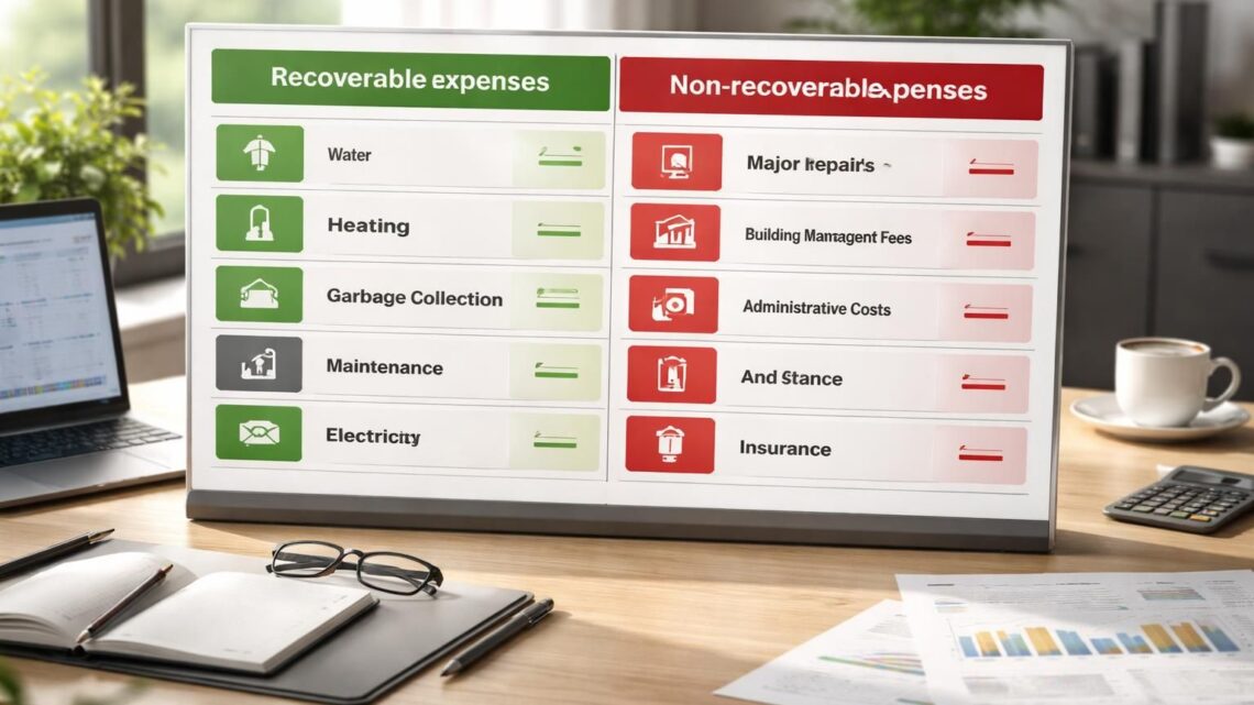 Tableau des charges récupérables et non récupérables en 2021