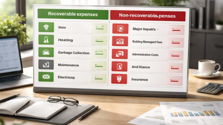 Tableau des charges récupérables et non récupérables en 2021