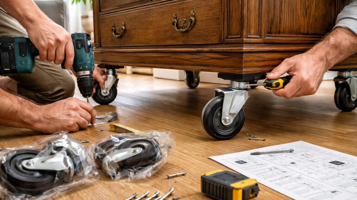 Tuto déco : comment poser des roulettes sur un meuble lourd ?