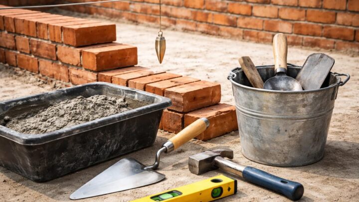 Maçonnerie : quels sont les outils indispensables pour monter un mur en briques