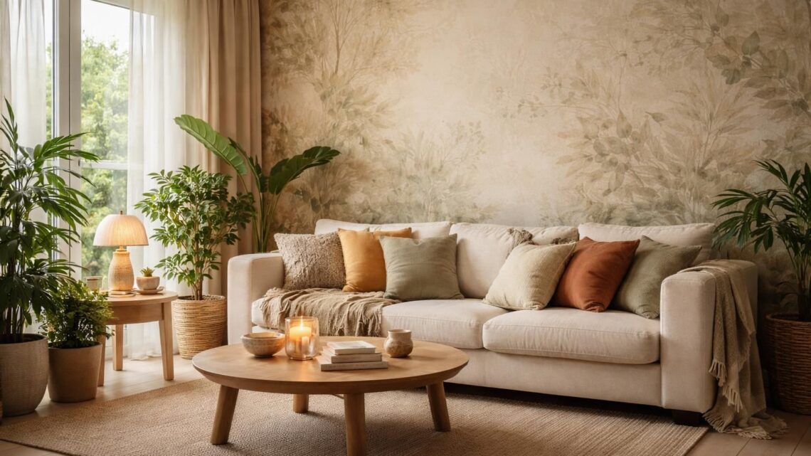 Papier peint cosy : nos inspirations pour un salon chaleureux et moderne