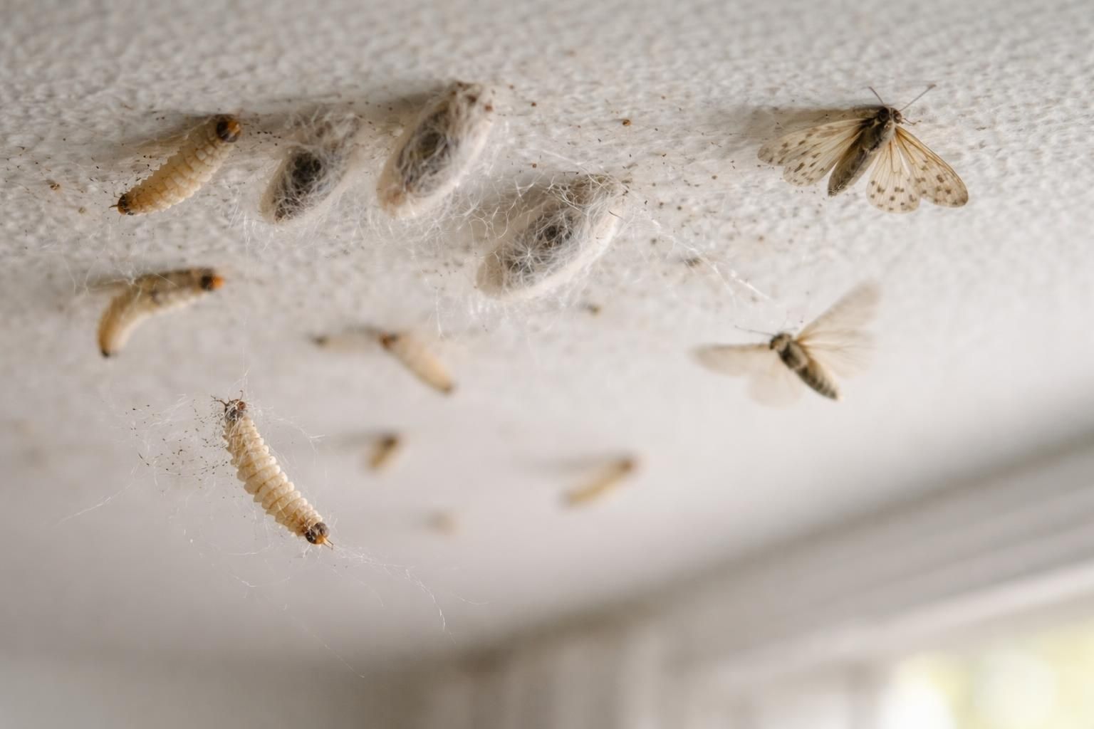 découvrez tout ce qu'il faut savoir sur les larves de mites au plafond, leur apparence, leur cycle de vie complet, et comment les identifier et les traiter efficacement.