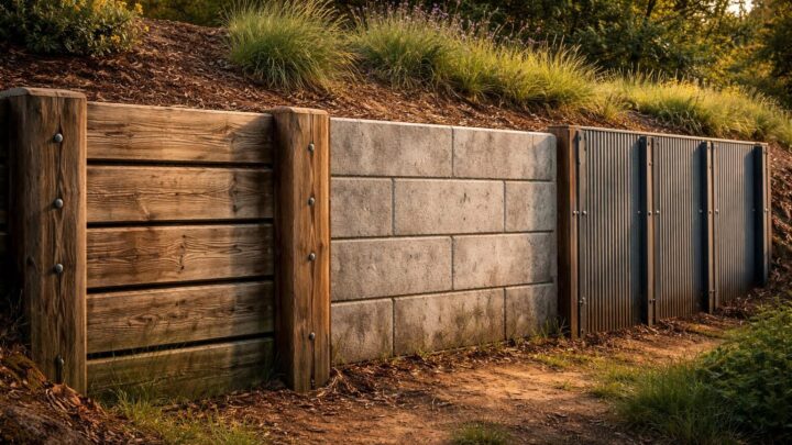 La durée de vie du mur de soutènement en bois : comparaison avec d&rsquo;autres matériaux